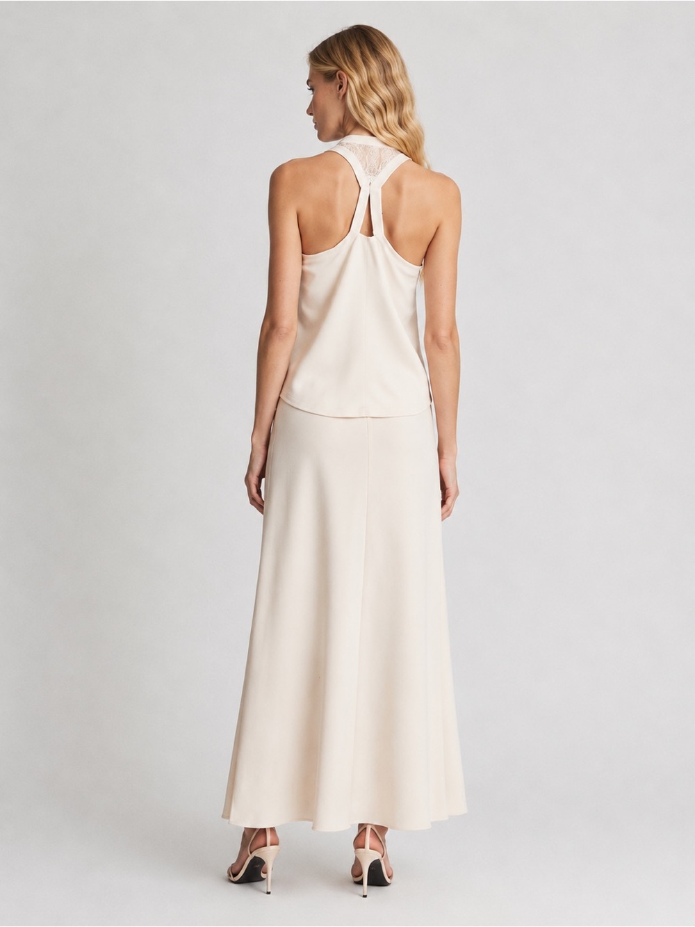 NWT! Reiss Kennedy Lace Back Maxi Dress Ivory Cream Size US 2 25948 - Picture 2 of 16
